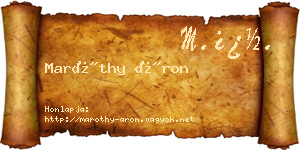 Maróthy Áron névjegykártya